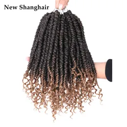 Spring Senegalese Twist Häkeln Zöpfe Haare 12 Zoll Synthetic Twist Häkethaar für schwarze Frauen Pro Looped Hair Extensions BS27