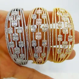 Bangle Godki luksus crossover 7 rzędów bransoletka dla kobiet przyjęcie weselne cyrkon kryształ zaręczynowy Dubai Bridal Jewelry Prezenty