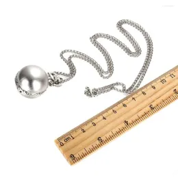 Pocket Watches Retro Silver Color Round Ball Quartz FOB Watch With Sweater Necklace Chain Gifts JRDH889