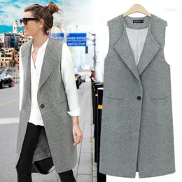 Pelliccia da donna Gilet da donna Veste Femme Colete Feminino Gilet lungo Giacca senza maniche Capispalla sottile Donna Taglie forti M-5XL 6XL WS101