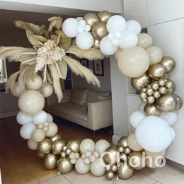 Inne świąteczne zapasy imprezy rustykalne balon ślubny girland arch łuk białe beżowe balony dekoracja baby shower urodziny chrzest 221010