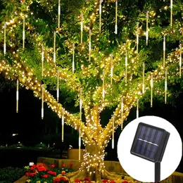 50 cm Solar LED Decoration Meteor Shower Świąteczny sznur Świąteczny Wodoodporny wróżka dekoracje ogrodowe na świeżym powietrzu Garland Christmas