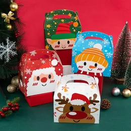 Caixas de muffin de bolo de natal caixas de papel dobrável Papolas Santa Claus Xmas Ano Novo Pacotes Bag Party Favory Supplies BBB16130