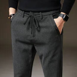 Erkekler Pantolon Erkekler Kış Polar Sıcak Pantolon Klasik Stil Kalın Pamuk Düz Halim Pantolon Erkek Marka Erkek Giyim 221010