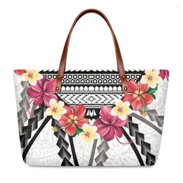 Torby Duffel Cumagical 2022 Factory Bezprzewodnikowy luksusowa torba na ramię dla kobiet Samoan plemienne Hawaii Floral Print Duże torebki Tote