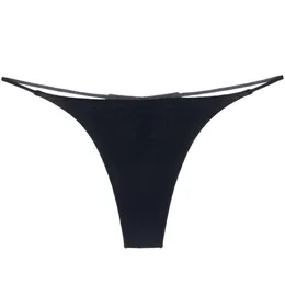 2020 Kobiety seksowne bandaż g majtki solidny kolor niski talia cienkie stringi strappy żeńskie bawełniane bikini bieliznę Mini Thong277a