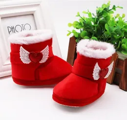 Boots Baby Girl Shoes Unique Non-Slip Sneaker Walking Soft-Soled Breathable Birthday Gift Plush Heart Wings Snow Boot