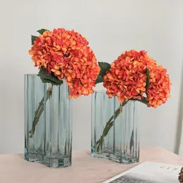 Decorative Flowers 3 Pcs/ Bunch Luxury Hydrangea Artificial Autumn Vase Decoration Marriage Home Table Room Decor Chirstmas Gift Flores