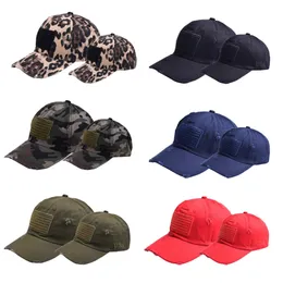 قبعات البيسبول مطرزة العلم الوالد والطفل كاب كاب Leopard طباعة Camouflage Ball Caps Summer Sundgram Monogram Sunshade Hat Rrb16164