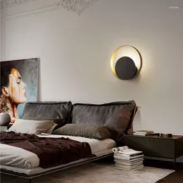 Wall Lamp Background Modern Solar Eclipse Aisle Bedside Round Bedroom Living Room Decoration LED