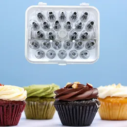 27st/Set Cake Decorating Tips Set With Storage Box Pastry Mouds Baking Accessories Cake Decoration Tools