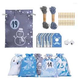 Weihnachtsdekorationen, Adventskalender, Taschen-Set, 24 Tage Countdown, Überraschungsgeschenk, Wandbaum, Geschenke für Jungen