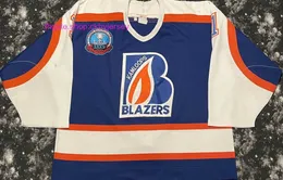 Нью -Джерси сшил подлинные дешевые ретро CCM CHL Kamloops Blazers Rod Hockey Jersey Mens Kids Kidsback Jerseys