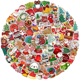 Julklistermärken 100st Vinyl Waterproof Holiday Party Sticker för datorbagage pappershälsning