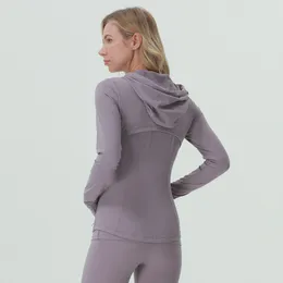 Ll hooded fitness wear womens sportkläder yoga outfit yttre jackor utomhus kläder casual vuxen löpning tränare långärmad toppar blixtlås