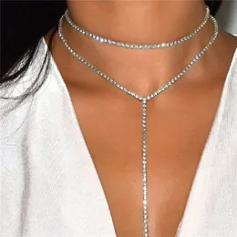 Other Y Shape Multilayer Necklace Sets For Women Single Layer Chain Simple Long Necklace Collar Choker Wedding Jewelry Gift 221008