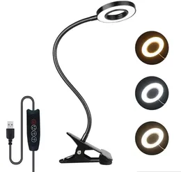 Bokljus 7W Headboard Lamp Clip på sängen 48 LED Tatueringslampa 3 Färg Byte