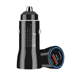 PD 38W Car Charger QC 3.0 Fast Chargers Dual USB Ports High Speed Charge Adapter for iPhone 14 13 Pro Max 12 11 8 Plus Samsung S21