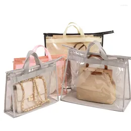 Сумки для хранения прозрачная чистая женщина сумочка сумочка сумочка для сумочки сумочка для сумочки с застежкой для застежки для водонепроницаемой протектора JS22