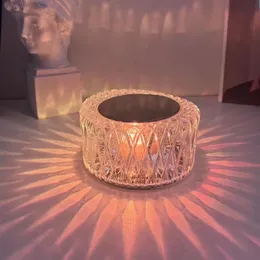 Luzes noturnas Lâmpada de mesa de cristal de ninho de iluminação interna com controle de toque