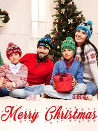 رأس السنة الجديدة Navidad Hat Merry Christmas Hat Knit Beanie تضيء هارتس الدافئ للأطفال