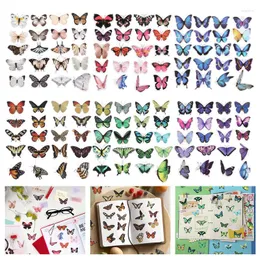 Wrap Prezent 40 szt. Eleganckie naklejki motyla Pet Przezroczyste dekoracyjne naklejki do telefonu Laptop Waterbottle Planner Diary Journal Scrapbook