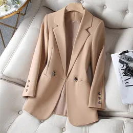 Women's Suits Blazers Khaki Suit Women's Coat Spring Autumn Fashion Korean Long Sleeve Blazers Woman Jacket Casual Office Ladies Blazer Tops 221010