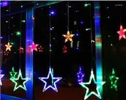 ストリング2m 138led Star LED STRING FAIRY LIGHT CARTAL ICICLE LAMP WEDDINGクリスマスクリスマスパーティーガーデン装飾w/リンク可能なテールプラグ6色