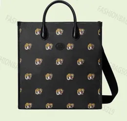 Luksusowe marki torby na ramię fw22 Tiger Head Bag Messenger Flap Tote Mens Business Tektina skórzana torebka Ophidia Modna Moda Wyjmowana płótno