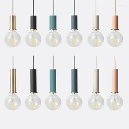 Pendant Lamps Nordic Simple Lights Suspension Aluminum Tube E27 Holder Dining Table Kitchen Bedside Wall Decorate