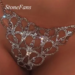 Altri gioielli Stonefans Sexy Body Chain Perizoma Bikini per donna Heart Body Chain Luxury Crystal Underwear Catena vita ventre 221008