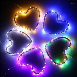 Strängar Timingfunktion Batterierstyrda stjärnsträngslampor 21ft 60LED Fairy Decorative Copper Wire Rope för alla hjärtans dag