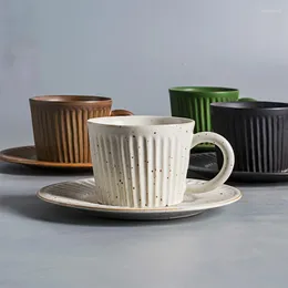 Muggar fast färg tumlar vatten glas kopp japansk retro keramiska kaffekoppar set eftermiddag te mugg små lyxiga glasögon