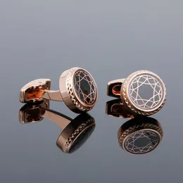 Cufflinks for Men Fashion Personalizzati rotondi Regali per matrimoni in oro rose