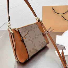 Totes ColorBlock Print V￤skor Shopping Tote Bag Women Axel l￤derdesigner Handv￤ska Crossbody Female Zipper Decoration Pures 221010