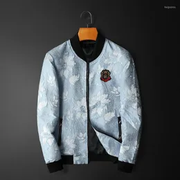 Mäns jackor Floral Jacket 2022 Herrfjäder Jacquard Men Vintage Bomber Social Club Outfits Jaqueta Masculina Man
