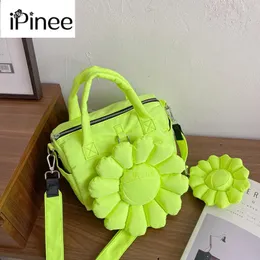 Evening Bags IPinee Fashion Women Handbag Oxford Fabric Flower Female Crossbody Bag Solid Color Square Commuter