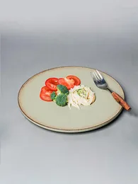 Plates Round Dinner Service De Table Assiette Western Steak Flat Tray Large Capacity Cake Trays Ceramics Dishes Kitchen Plate