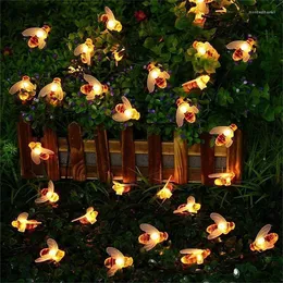 Strings 30 LEDs Solar Powered Cute Honey Bee Shape LED String Light Outdoor Garden Fence Patio Decor