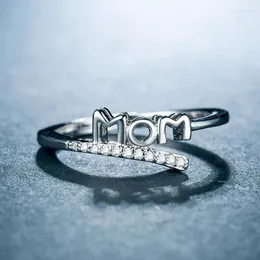 Wedding Rings Fashion Simple Mom Leter Ring For Woman Mother's Day Gift Birthday Present Bands Wome Engagement Letter