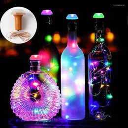 Strings LED Solar Colorful Fairy Lights Tappo per bottiglia di vino Impermeabile String Light per la festa di Natale Decorazioni di compleanno di nozze