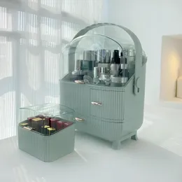 Aufbewahrungsboxen Kosmetikbox Gro￟kapazit￤t Make -up -Schubladen -Hautpflege -Lippenstift Organizer Eleganter transparenter Schmuckbeh￤lter