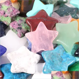 Stone 20mm Random Color Mini Star Statue Natural Stone Carving Home Decoration Crystal Polishing Gem Drop Delivery 2022 Jewelry Bdesyb Dhuwt