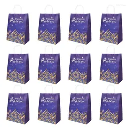 أكياس التخزين 12pcs كرافت ورقة رمضان هدية عيد مبارك لصالح حزب التعبئة القمر علاج