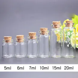Transparente Glasdriftflasche DIY Kork Stopper 0,5 ml 1ml 2ml 3ml 4ml 5ml 6ml 7ml 10ml 15ml 20ml