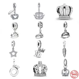 925 STERLING SLATER Dangle Charm Women Women Mindes de alta qualidade Presente de joias atacado Novo amuleto imperial coroa pingente máscara de máscara fit pandora bracelete diy 51441233