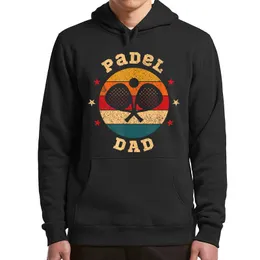 Herrtröjor tröjor padel pappa hoodies retro padel älskare fars dag gåva roliga herrkläder avslappnade mjuka herrkläder T221008