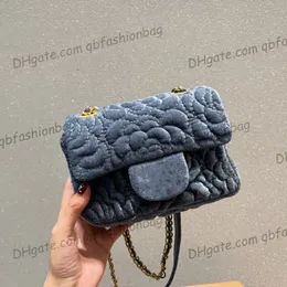 F/W Sonbahar Fransa Kadınlar Vintage Sasanqua Çantalar Klasik Mini Flep Square Velvet Debriyaj Ünlü Tasarımcı Matelasse Crossbody Omuz Çiçek Çiçek Çantaları 18cm