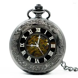 Pocket Watches 10pcs/lot Antique Rome Style Automatic Self-Wind Mechanical For Men Women Chain Fashion Gift