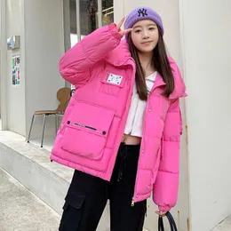 Women's Down Parkas 2022 Women's Winter Parkas Stand Collar New Cotton-Padded Coat Short Koreanバージョンルーズファッション厚いパッドドジャケットT221011